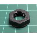 Nut, M12, polyamide, Thk: 5mm, Spanner: 17mm, black, Thread: metric