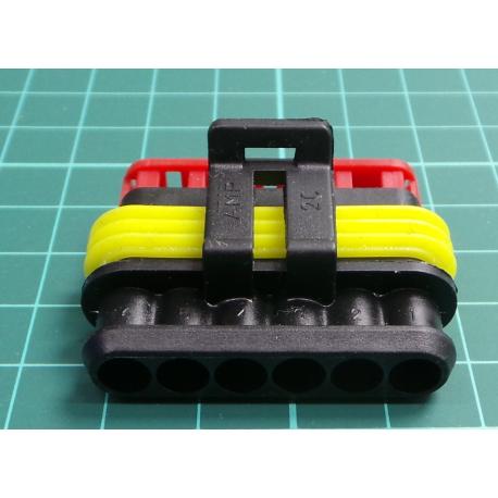 Connector: wire-wire, plug, female, Superseal 1.5, 24VDC, PIN: 6