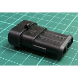 TE Connectivity AMP Superseal 1.5 Male Connector Housing, 6mm Pitch, 3 Way, 1 Row, Shell 030