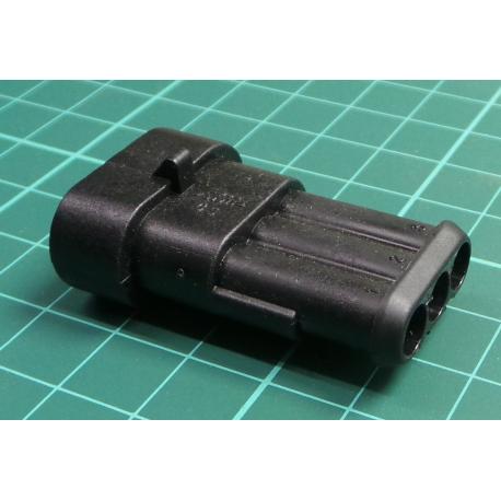 TE Connectivity AMP Superseal 1.5 Male Connector Housing, 6mm Pitch, 3 Way, 1 Row, Shell 030