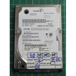 USED, Hard Disk, Seagate, Momentus 5400.2 , ST98823AS, P/N: 9W3183-022, Firmware: 7.24, Laptop, SATA, 80GB