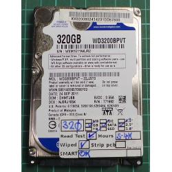 USED, Hard Disk, WD3200BPVT, WD Scorpio, WD3200BPVT-22JJ5T0, Laptop, SATA, 320GB