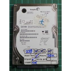 USED, Hard Disk, Seagate, Momentus 5400.3 , ST9120822AS, P/N: 9S1133-196, Firmware: 3.ALB, Laptop, SATA, 120GB