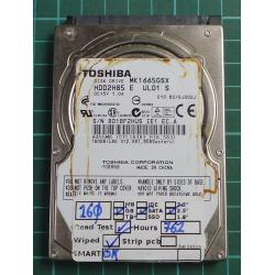 USED, Hard Disk, TOSHIBA, MK1665GSX, HDD2H85 E UL01 S, Laptop, SATA, 160GB