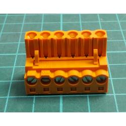 Zasouvací Svorkovnice, 5.08 mm, 6 Cest, 22AWG až 12AWG, Šroub, 15 A