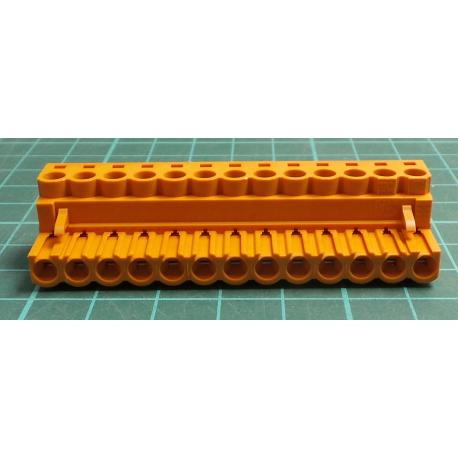 Pluggable Terminal Block, 5.08 mm, 13 Ways, 22AWG to 12AWG, Screw, 15 A
