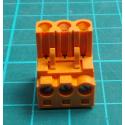 Pluggable Terminal Block, 5.08 mm, 3 Ways, 22AWG to 12AWG, Screw, 15 A