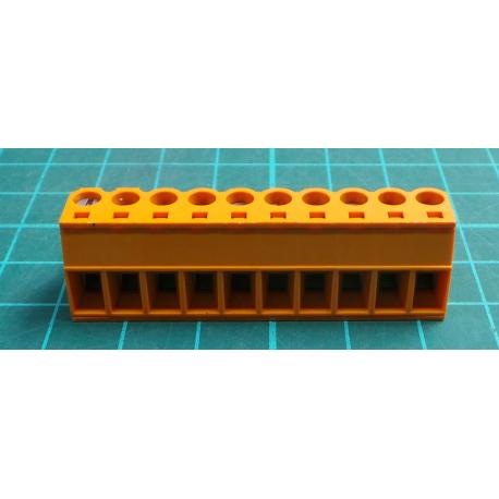 Pluggable Terminal Block, 5.08 mm, 10 Ways, 22AWG to 12AWG, Screw, 15 A