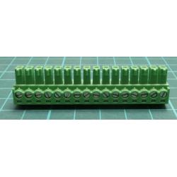 Connector: pluggable terminal block, plug, female, 8A, 160V, green