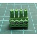 Connector: pluggable terminal block, plug, female, 8A, 160V, green