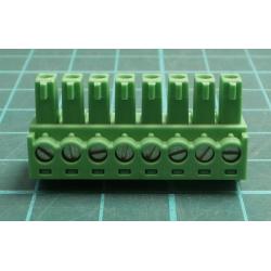 Connector: pluggable terminal block, plug, female, 8A, 160V, green