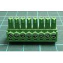 Connector: pluggable terminal block, plug, female, 8A, 160V, green