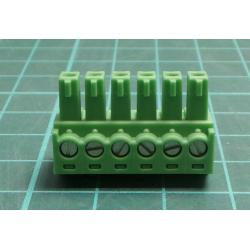 Connector: pluggable terminal block, plug, female, 8A, 160V, green