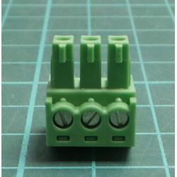 Connector: pluggable terminal block, plug, female, 8A, 160V, green