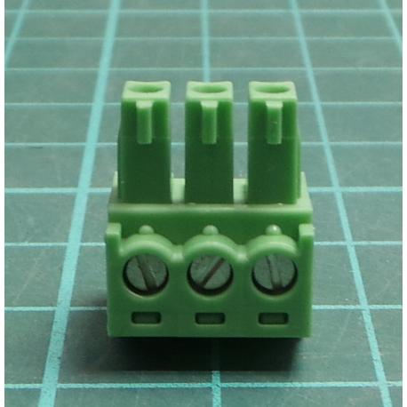 Connector: pluggable terminal block, plug, female, 8A, 160V, green