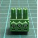 Connector: pluggable terminal block, plug, female, 8A, 160V, green