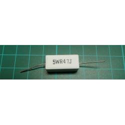 0,47R ceramic resistor 5W, 5% 400ppm, 350V 