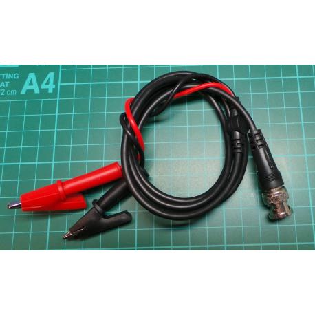 Measuring cord 2x BNC-alligator clip, 1 m 