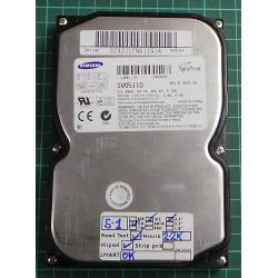USED, Hard Disk, SAMSUNG, SV0511D, Desktop, IDE, 5.1GB