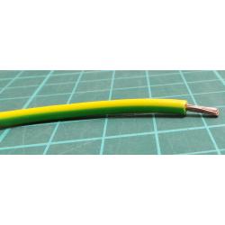 Zapojovací vodič plocha průřezu 2,5 mm², prameny vodičů: 50/0,25 mm, Zelená/Žlutá, 1 kV DC, 600 V AC 100m 14 AWG RS PRO, Wire107