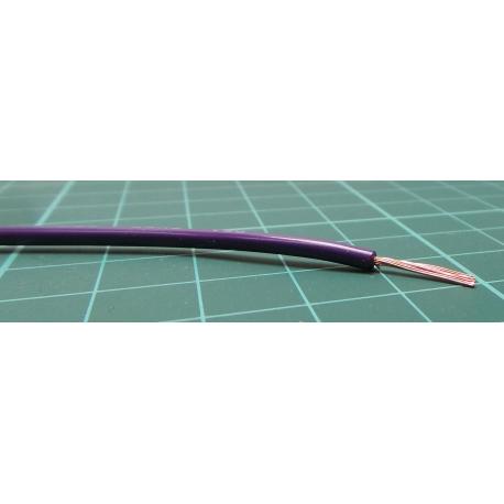Zapojovací vodič plocha průřezu 0,5 mm2, prameny vodičů: 16/0,2 mm pramen vodičů, Fialová, 1 kV DC, 600 V AC 100m 22, Wire060