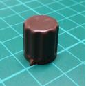 Knob, for 6mm shaft, Brown, Style 2