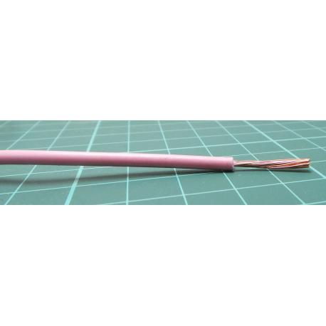 Kabel do panelů plocha průřezu 1mm2, typ kabelu: Podle tří norem, prameny vodičů: 32/0,2 mm, Růžová, 1 kV DC, 600 V AC, Wire040