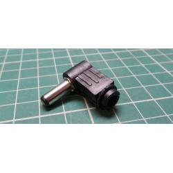 Plug, DC supply, female, 5.5mm, 2.1mm, for cable, soldering, 14mm