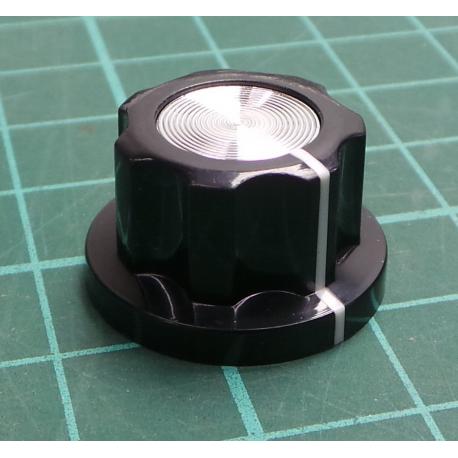 Přístrojový knoflík MF-A01 19,5x12mm, drážkovaná hřídel 6mm