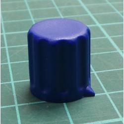 Přístrojový knoflík KP1406, 14x15mm, hřídel 6mm, tm. modrý s šipkou
