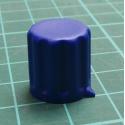 Knob, for 6mm knurrled shaft, 14x15mm, Dark Blue, KP1406