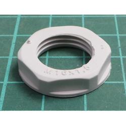 Nut, M16, polyamide, 22mm, grey, Pitch: 1.5, GNUT003