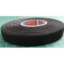 Fabric tape, PET wool, W: 9mm, L: 25m, black
