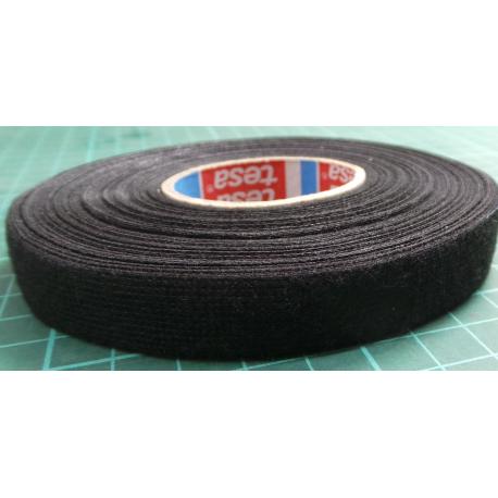 Fabric tape, PET wool, W: 9mm, L: 25m, black, OTR017