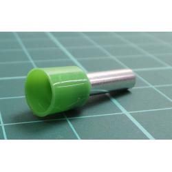 TLA, CEF612F, Single Bootlace Ferrule, Green, Cable Entry 6mm², Barrel Length 12mm