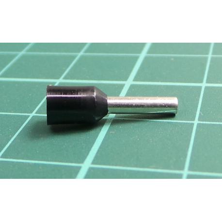 TLA, CEF1508F, Single Bootlace Ferrule, Black, Cable Entry 1.5mm², Barrel Length 8mm