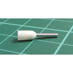 TLA, CEF508F, Single Bootlace Ferrule, White, Cable Entry 0.5mm², Barrel Length 8mm