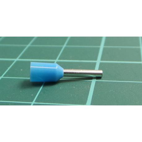 TLA, CEF7508F, Single Bootlace Ferrule, Blue, Cable Entry 0.75mm², Barrel Length 8mm