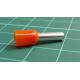 TLA, CEF409F, Single Bootlace Ferrule, Orange, Cable Entry 4mm², Barrel Length 9mm