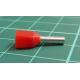 TLA, TCEF108F, Twin Bootlace Ferrule, Red, Cable Entry 1mm², Barrel Length 8mm
