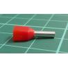 TLA, TCEF108F, Twin Bootlace Ferrule, Red, Cable Entry 1mm², Barrel Length 8mm