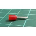 TLA, CEF108F, Single Bootlace Ferrule, Red, Cable Entry 1mm², Barrel Length 8mm