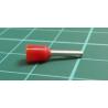 TLA, CEF108F, Single Bootlace Ferrule, Red, Cable Entry 1mm², Barrel Length 8mm