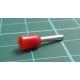 TLA, CEF108F, Single Bootlace Ferrule, Red, Cable Entry 1mm², Barrel Length 8mm