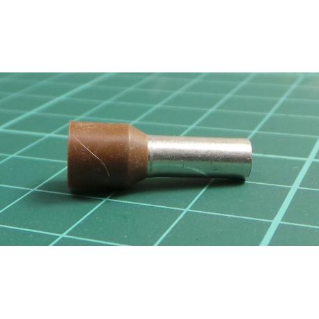 TLA, CEF1012F, Single Bootlace Ferrule, Brown, Cable Entry 10mm², Barrel Length 12mm