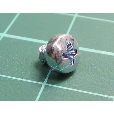 Screw, M3x3, 0.5, Head: cheese head, Phillips, PH1, steel, zinc