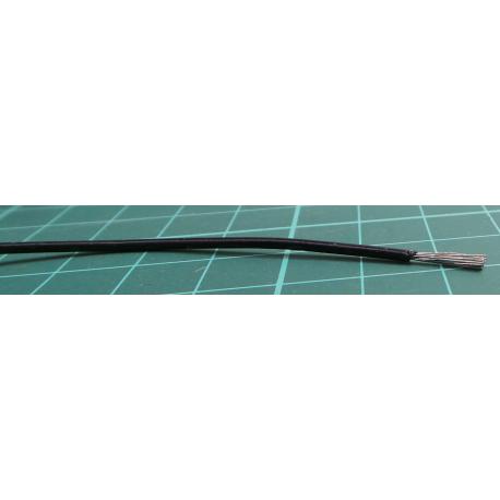Zapojovací vodič plocha průřezu 0,34 mm², prameny vodičů: 7/0,25 mm, Černá, 250 V 22 AWG AXINDUS, wire 157