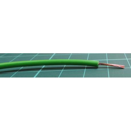 Zapojovací vodič plocha průřezu 0,5 mm2, prameny vodičů: 16/0,2 mm pramen vodičů, Zelená, 1 kV DC, 600 V AC 22 AWG, wire148