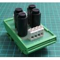 Din mountable trerminal block, 4 in , 4 out, Fused