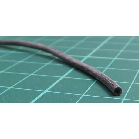 RS PRO Silicone Rubber Black Cable Sleeve, 1.2mm Diameter, 15m Length